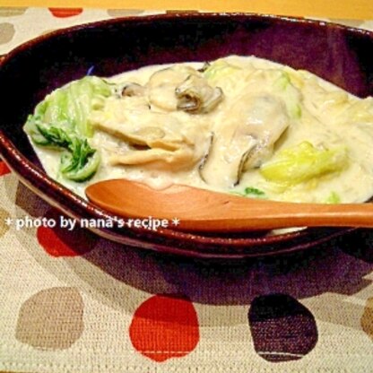 白菜と牡蠣とエリンギのクリーム煮